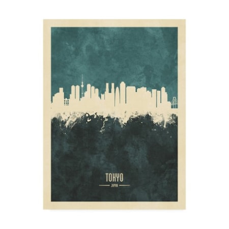 Michael Tompsett 'Tokyo Japan Skyline Teal' Canvas Art,35x47